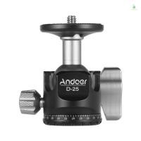 ราคา Andoer D 25 CNC Machining อลูมิเนียมคู่ Notch Ball Head Mini Ballhead ต่ําศูนย์แรงโน้มถ่วงสําหรับ Manfrotto ฯลฯขาตั้งกล้อง Monopod สําหรับ Canon DSLR ILDC กล้อง Max โหลด (28633745340)