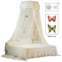 ราคา สากลโดมเตียงหลังคาทางเข้าเดียวตาข่ายละเอียดเตียงสุทธิลูกไม้ผ้าม่านสไตล์เจ้าหญิงตกแต่งห้องนอนติดตั้งง่ายสีขาว (28083733844)