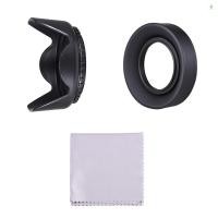 ราคา 67 มม ชุดเลนส์ Tulip ดอกไม้เลนส์ ยางพับเลนส์ ผ้าทําความสะอาดเลนส์สําหรับ Canon EOS 7D 70D 77D 80D 90D Rebel T7i T6i T6s สําหรับ Canon EF S 18 (25845197055)