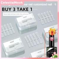 ราคา ซื้อ 3 แถม 1 100 ชิ้น เล็บปลอมทรงเหลี่ยมสั้นสีอัลมอนด์ สั้น รูปไข่ สี่เหลี่ยม ต่อเล็บเทียม แผ่นเล็บด้าน CelestialNook (43404255387)