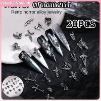 ราคา 20 ชิ้น อุปกรณ์ตกแต่งเล็บสไตล์ผสมสำหรับวันฮาโลวีน จี้ไม้กางเขนเงินสไตล์ย้อนยุค 3 มิติ DIY อุปกรณ์ตกแต่งเล็บแบบโลหะ JadeNest CelestialNook (25396997123)