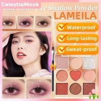ราคา LAMEILA ของขวัญฟรี LAMEILA พาเลทอายแชโดว์ 9 สี กันน้ำ กันเหงื่อ ติดทนนาน พร้อมกลิตเตอร์เลื่อม พาเลทอายแชโดว์ CelestialNook (41510215928)