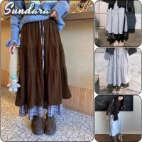 ราคา กระโปรงสองชั้นเอวสูงสไตล์วินเทจ ทำจากคอร์ดโรย สำหรับฤดูใบไม้ผลิและฤดูใบไม้ร่วง ออกแบบทรง A line (41613397846)