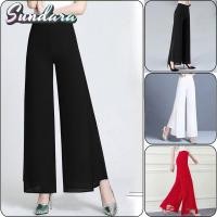 ราคา สไตล์เกาหลีผู้หญิงสองชั้นชีฟองเอวสูงกระชับสัดส่วนกางเกงขากว้างฤดูใบไม้ผลิและฤดูใบไม้ร่วงสีบริสุทธิ์กางเกงแขวนหลวมเรียบง่าย (28191543100)