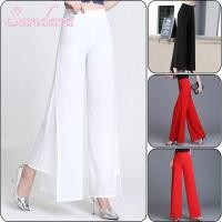 ราคา กางเกงกระโปรงขากว้างชีฟอง สไตล์เกาหลี อีเวสูง ขาตรง สลิม สกอร์ต (40057453854)