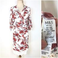 ราคา Mark spencer เดรสลายดอกไม้ ผูกเอว (57900396227)