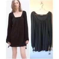 ราคา Zara สีดำคอเหลี่ยม size M พู่ปลายแขนหลุดอันนึง (53351187330)