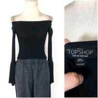 ราคา Topshop เสื้อยืดสีดำร่อง เกาะแขน (46651207666)
