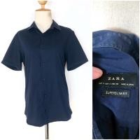 ราคา Zara man เสื้อเชิ้ตสีกรมแขนสั้น (41358501221)