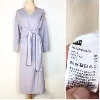 ราคา GU เนื้อไหมพรมสีม่วงพาสเทล ผูกตรงเอว (40072816321)