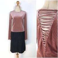 ราคา Bershka เสื้อสีชมพูแบบกำมะหยี่ (27832108455)