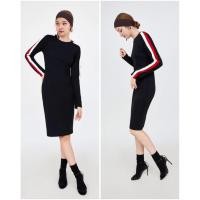 ราคา Zara เดรสสีดำ แถบขาว แดง (57250761668)