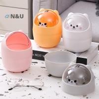ราคา N U ถังเก็บการ์ตูนน่ารักพร้อมฝาปิดตะกร้าขยะเดสก์ท็อปถังเก็บขยะ Mini แปรงแปรงแต่งหน้าสําหรับ Home COD (43308418865)
