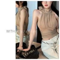 ราคา Milyfashion Pure Desire สายคล้องคอนุ่ม สไตล์กระชับเอว เสื้อสายเดี่ยวโชว์ไหล่ (47700841782)