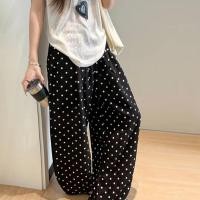 ราคา กางเกงผู้หญิงลายจุดโพลกา ออกแบบเพื่อป้องกันยุง ทรงขากว้างเอวสูง สบายและทำให้น่องดูลดน้ำหนักได้ (47150507567)