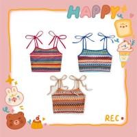 ราคา BOHO Style เสื้อสายเดี่ยวลายโบฮีเมียน ผูกโบว์ไหล่ (22044728322)