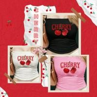 ราคา Cherry เกาะอกเชอร์รี่ผ้านุ่ม มี 3 สี แมทช์กับเกงยีนส์ กระโปรง คือเริ่ดด แนะนำลดไซส์นะคะ (27450988312)