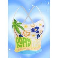 ราคา Aloha เสื้อสายเดี่ยว สายไขว้หลัง ลายต้นมะพร้าว ทะเล (24669373688)