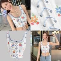 ราคา เสื้อกล้าม พิมพ์ลายดอกไม้ ผูกเชือกด้านหน้า น่ารัก (24500954128)