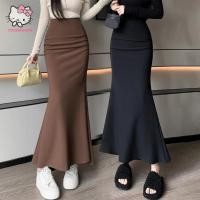 ราคา กระโปรงหางปลาสไตล์เกาหลียอดนิยม เอวสูง สีทึบ เก๋และสวมใส่ง่าย (51100328800)