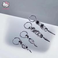 ราคา ต่างหู spike hoop สไตล์ gothic punk วัสดุสแตนเลส สำหรับทั้งผู้ชายและผู้หญิง y2k chains dangle (44423985173)