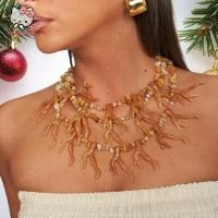 ราคา สร้อยคอหลายชั้นสไตล์ปะการัง โบฮีเมียนสีสันสดใส เหมาะสำหรับสไตล์ชายหาด (44220627565)