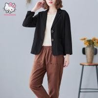 ราคา บลาเซอร์สตรี ผ้าฝ้ายและลินิน แขนยาวและแขนสั้น ฟิตติ้งหลวม สไตล์หรูหรา (53900319058)