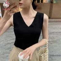 ราคา เสื้อกั๊กถักคอวีแขนกุดสไตล์เกาหลีสำหรับผู้หญิง (46000334085)