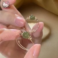 ราคา แหวนปรับขนาดได้สำหรับผู้หญิง สไตล์วินเทจบวกหยกและทองสี ช่วยลดความวิตกกังวล (40170619665)