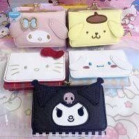 ราคา trysingoin Sanrio Hello Kitty Bag Kawaii Cinnamon My Melody Kuromi Casual Fashion PU Leather Wallet Cute Folding Card Bags ของขวัญวันเกิด TH (28454923795)