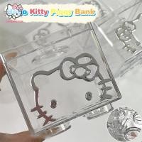 ราคา trysingoin Kawaii Hello Kitty กระปุกออมสินโปร่งใสเหรียญ Diy Sanrio KT สติกเกอร์ Splicable Piggy Bank สาวหวานของขวัญวันหยุด TH (26924103881)