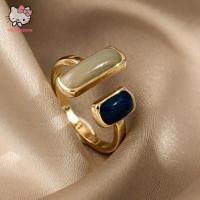 ราคา strysingoin Vintage Fashion Opal Stone Wedding Open Adjustable Stamp Silver Rings For Women Jewelry TH (28525415335)