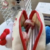 ราคา ntrysingoin Sanrio Kawaii Hello Kitty กระเป๋าแต่งหน้าสาวการ์ตูนน่ารัก KT ตุ๊กตาปากกากระเป๋านักเรียนขนาดใหญ่ความจุแบบพกพาซิปกระเป๋าดินสอ TH (27079904087)