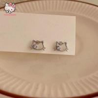 ราคา trysingoin น่ารัก Sanrio Hello Kitty Shining Zircon ต่างหู Kawaii การ์ตูน Ins ผู้หญิงหวานสาวประณีตหู Studs เครื่องประดับอุปกรณ์เสริมของขวัญ TH (27230033479)
