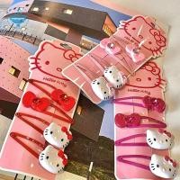 ราคา strysingoin Sanrio Kawaii Hairpin สีชมพู Hello Kitty BB คลิปหวานน่ารักแมวกิ๊บเพทายโบว์ Bangs คลิปสาวสําหรับสาวอุปกรณ์เสริมผม TH (26006729900)