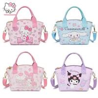 ราคา trysingoin Lovely Sanrio Cinnamoroll Hello Kitty Tote Handbag Stylish Versatile With Cute Kuromi Mymelody Prints Perfect Shoulder Bag TH (28174241608)