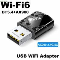 ราคา SIOOKIRU อะแดปเตอร์บลูทูธ 5 4 WiFi 6 900Mbps การ์ดเครือข่าย USB การ์ดรับ Dual Band Mini USB Driver ฟรีตัวรับสัญญาณ WiFi ไร้สายเครือข่ายไร้สาย (40723500191)