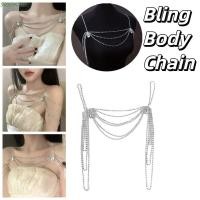 ราคา SIOOKIRU Bling Body Chain Luxury Water Drop Rhinestones ไหล่ ที่ไม่ซ้ํากันปรับ Retro พู่ Multi Layer Rhinestone Clavicle CHAIN อุปกรณ์จัดงานแต่งงาน (46901269571)
