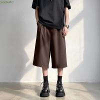 ราคา ซิโอโอโอโอคุ ผู้ชายกางเกงตรง สบายๆจีบขากว้างหลวมกางเกงขาสั้น กางเกงขายาวที่เรียบง่ายสั้นกางเกงขนาดใหญ่เอวสูงสั้นนักเรียน (46450794388)
