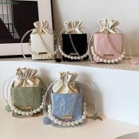 ราคา SIOOKIRU Women Bucket Bag Square Pu Leather Drawstring Crossbody Bag Retro Vintage Chain Strap Luxury Shoulder Bag Female (57400925113)