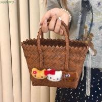 ราคา SIOOKIRU กระเป๋าตะกร้าผัก Tote Bag กระเป๋าสานสไตล์โบฮีเมียน กระเป๋าถือแฟชั่น KT Cat Shopping Bag Summer (54501221376)