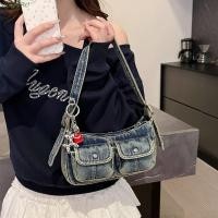 ราคา SIOOKIRU Retro Denim Bag Underarm Bag Crossbody Bag Spice Girl Shoulder Bag Portable Handbag Armpit Bag Y2K Cloth bag Girls (54100287715)