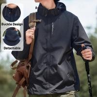ราคา เสื้อแจ็คเก็ตเสื้อกันลมกันน้ําสําหรับผู้ชายผู้หญิง สไตล์ทหารยุทธวิธีเสื้อกันหนาวหมวกน้ําหนักเบากันฝนเดินป่ารถจักรยานยนต (42817639740)