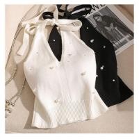 ราคา เสื้อกั๊กลูกปัดคล้องคอ เสื้อถักเปลือยปมสําหรับผู้หญิง (40573751085)