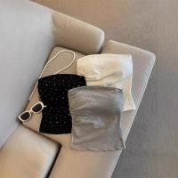 ราคา เสื้อปาดไหล่ประดับเพชรพร้อมแผ่นรองบราในตัวและผ้านุ่มสบาย (40170032545)