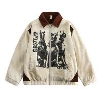 ราคา เสื้อแจ็คเก็ตเบสบอลพิมพ์ลายสุนัข Dublin วินเทจ ปกถนนสูงสําหรับผู้หญิง (29091149386)