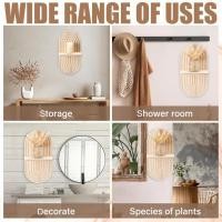 ราคา Boho ไม้ Rainbow ชั้นวางของติดผนังไม้แขวนชั้นวางตกแต่งผนังสําหรับห้องนั่งเล่นห้องน้ําตกแต่งห้องนอน (52101215201)