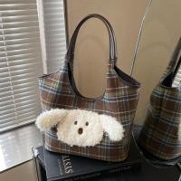 ราคา กระเป๋าสะพายไหล่พิมพ์ลายหมากรุกผ้าขนสัตว์สําหรับผู้หญิง กระเป๋าเดินทางความจุขนาดใหญ่สําหรับฤดูร้อน (49151068498)