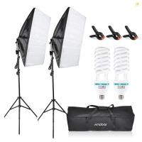 ราคา Andoer สตูดิโอถ่ายภาพ Softbox ชุด 2 ชิ้น 135W หลอดไฟ 2 ชิ้นขาตั้ง 2 ชิ้นเดี่ยวหลอดไฟ Softbox 3 ชิ้น Fish like Mount คลิป 1 ชิ้นไม่ทอกระเป๋าถือสําหรับ P (43450802125)