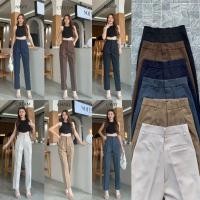 ราคา กางเกงขากระบอกเล็ก 10 ส่่วน เจาะเป๋าหลัง S 2XL แต่งหูเข็มขัด BE1001 เอวสูงทรงสวย ผ้าไมโครเนื้อดี ใส่ทำงานใส่เที่ยวได (29612348151)